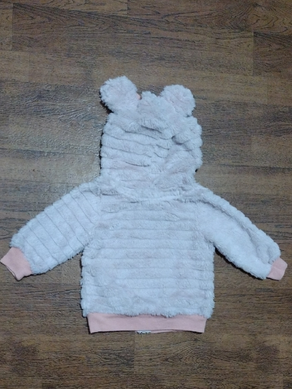 Disney Plush Hooded Baby Jacket in Light Pink with Bow - Picture 8 of 9